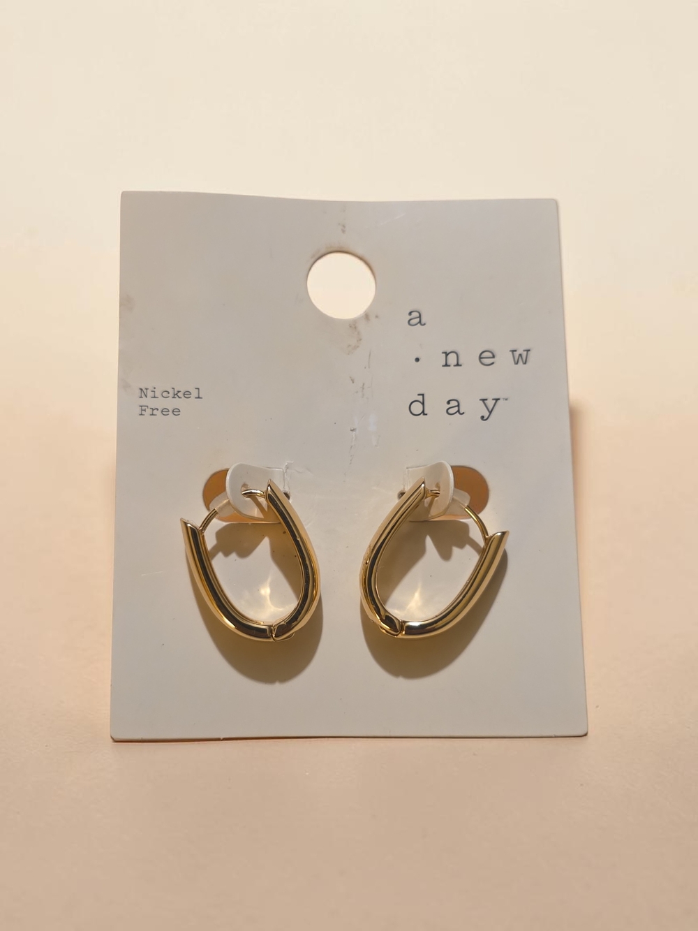 a new day Shiny Gold Curved Hoop Earrings